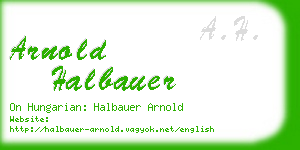 arnold halbauer business card